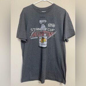 Chicago Blackhawks Reebok Gray Stanley Cup Final 2015 NHL Men’s Large T-Shirt